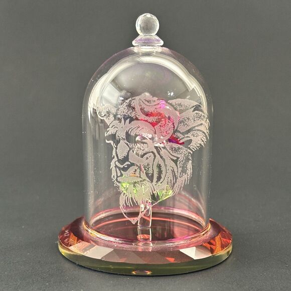 Disney Beauty Beast Bewitched Blossom Figurine Crystal World Signed Numbered - Picture 3 of 8